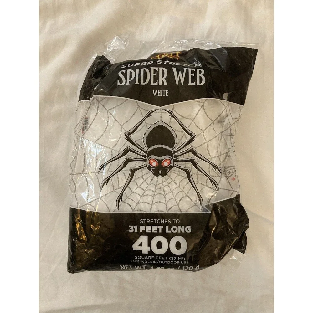 NEW Spiderweb super stretch white Halloween Decor Craft Supply  31 Feet. 400sqft